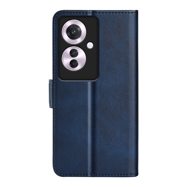 For OPPO Reno11 F 5G Dual-side Magnetic Buckle Horizontal Flip Leather Phone Case