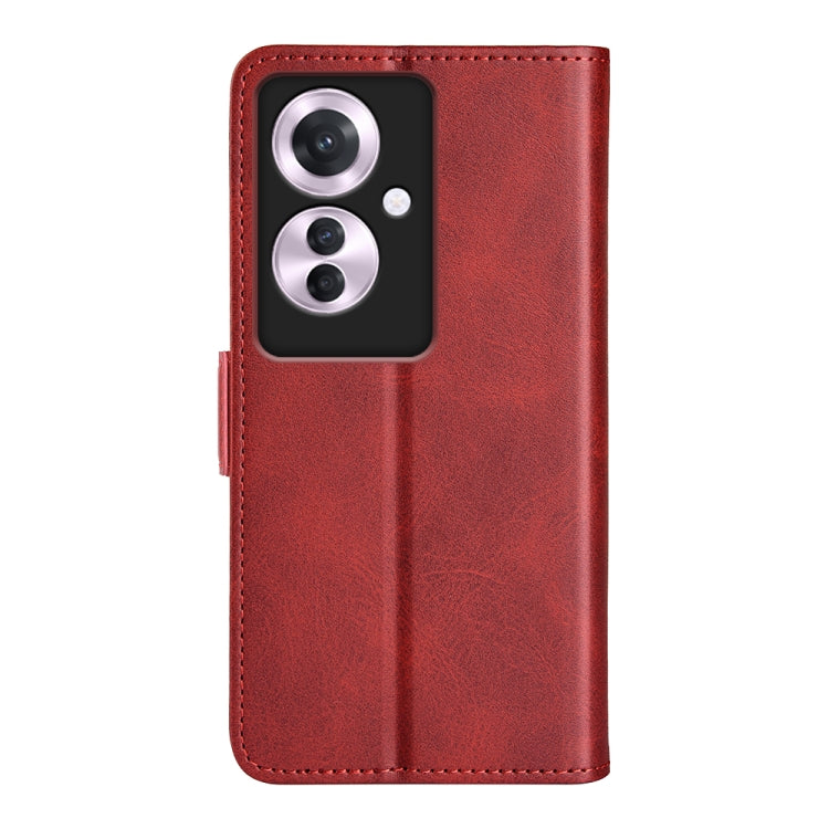 For OPPO Reno11 F 5G Dual-side Magnetic Buckle Horizontal Flip Leather Phone Case