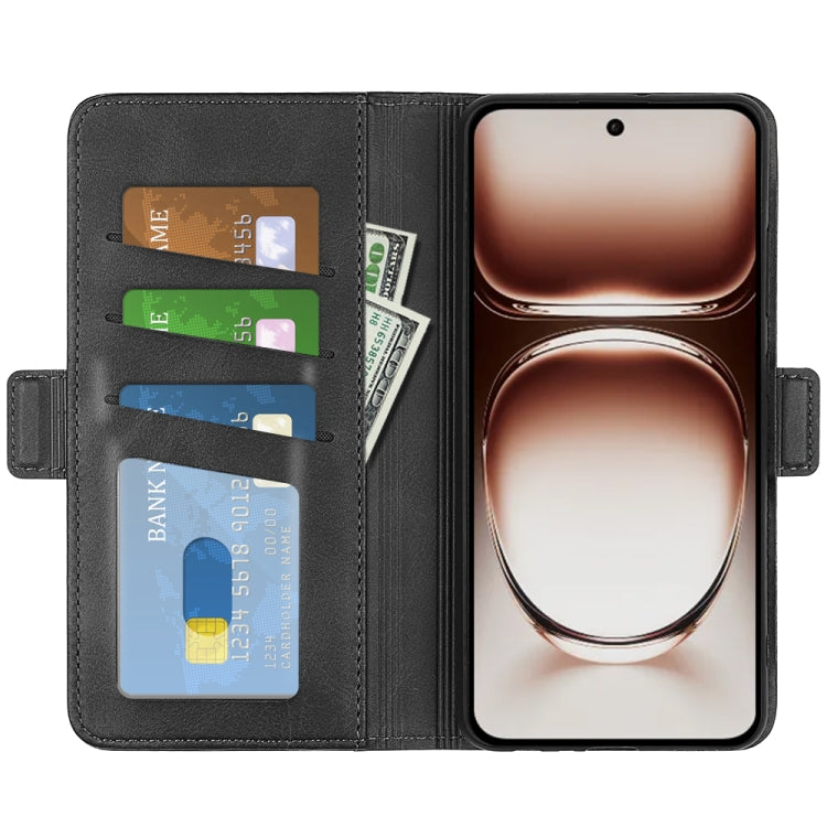 For OPPO Reno12 5G Global Dual-side Magnetic Buckle Horizontal Flip Leather Phone Case
