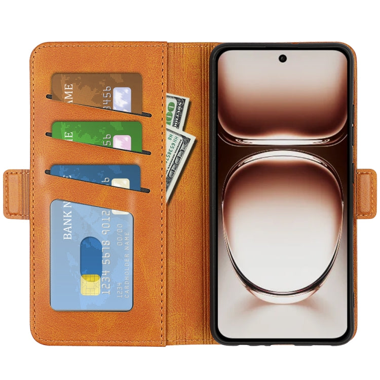 For OPPO Reno12 5G Global Dual-side Magnetic Buckle Horizontal Flip Leather Phone Case