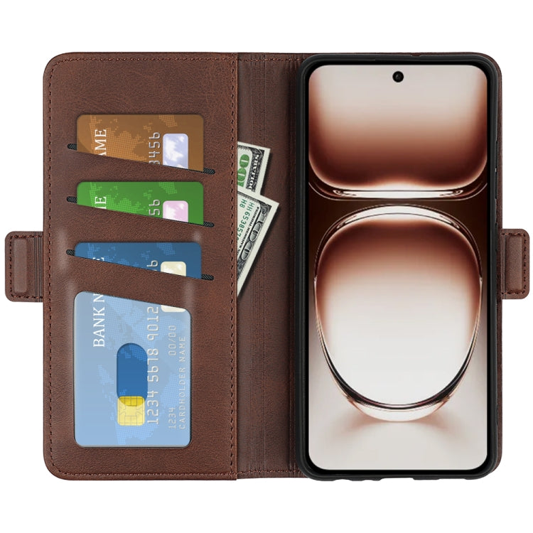 For OPPO Reno12 5G Global Dual-side Magnetic Buckle Horizontal Flip Leather Phone Case