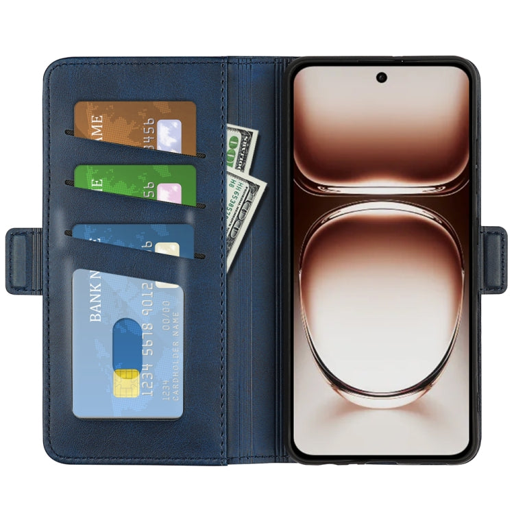 For OPPO Reno12 5G Global Dual-side Magnetic Buckle Horizontal Flip Leather Phone Case