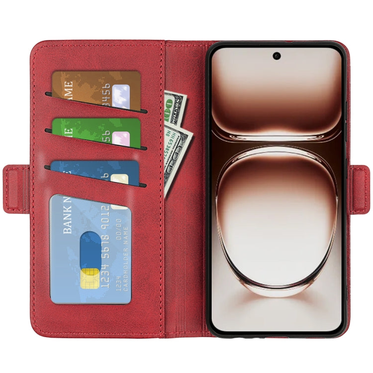 For OPPO Reno12 5G Global Dual-side Magnetic Buckle Horizontal Flip Leather Phone Case