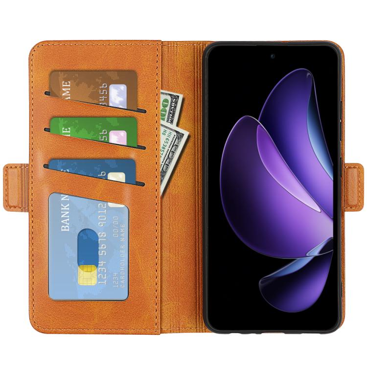 For OPPO Reno13 F Dual-side Magnetic Buckle Horizontal Flip Leather Phone Case