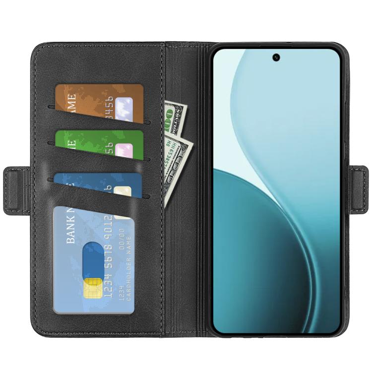 For OPPO Reno14 5G Global Dual-side Magnetic Buckle Horizontal Flip Leather Phone Case