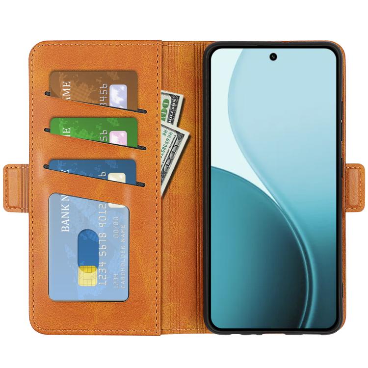 For OPPO Reno14 5G Global Dual-side Magnetic Buckle Horizontal Flip Leather Phone Case