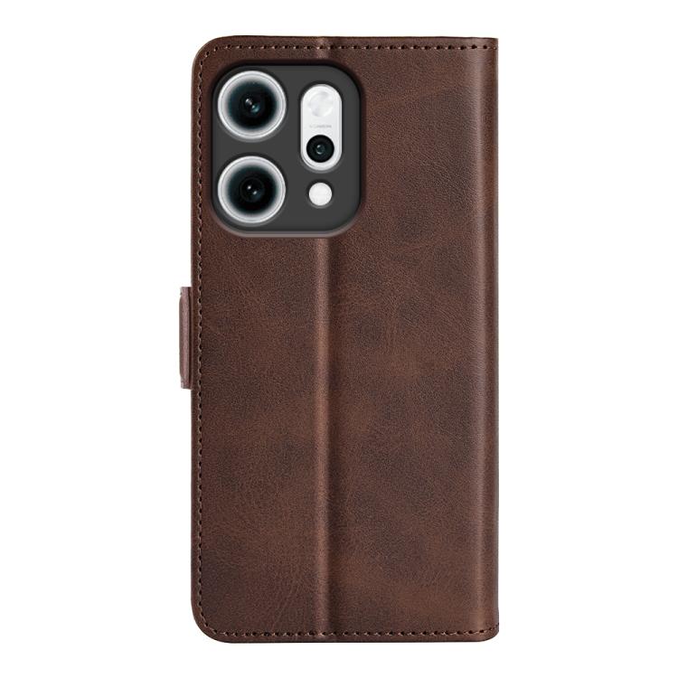 For OPPO Reno14 5G Global Dual-side Magnetic Buckle Horizontal Flip Leather Phone Case