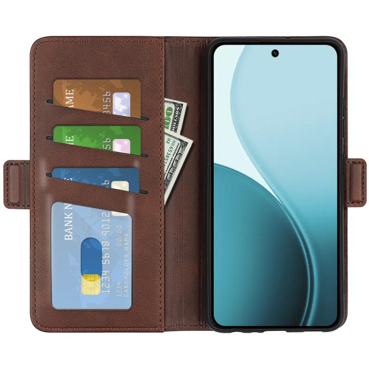For OPPO Reno14 5G Global Dual-side Magnetic Buckle Horizontal Flip Leather Phone Case