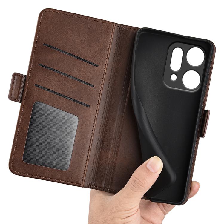 For OPPO Reno14 5G Global Dual-side Magnetic Buckle Horizontal Flip Leather Phone Case