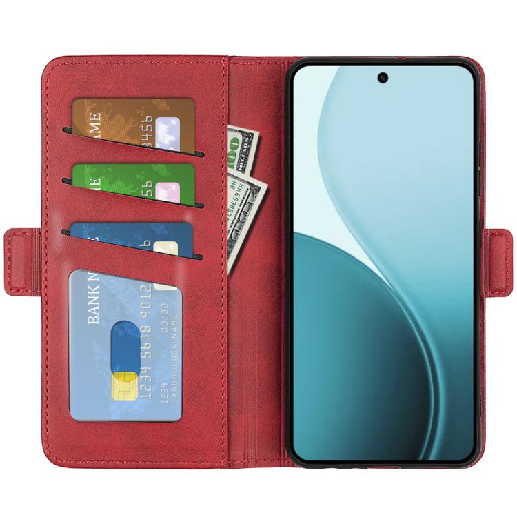 For OPPO Reno14 5G Global Dual-side Magnetic Buckle Horizontal Flip Leather Phone Case