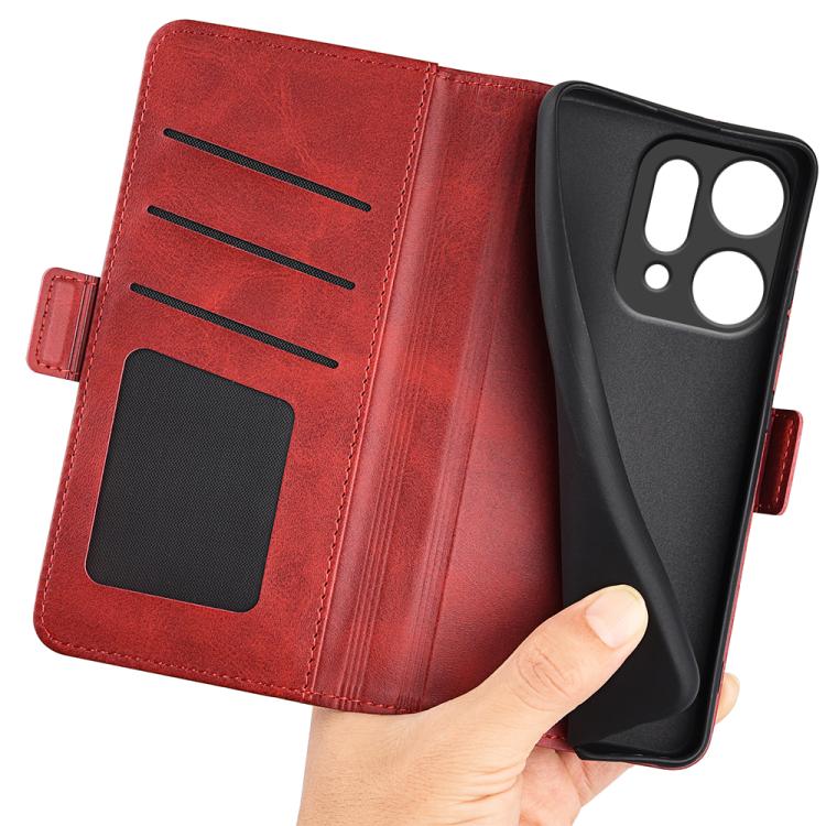 For OPPO Reno14 5G Global Dual-side Magnetic Buckle Horizontal Flip Leather Phone Case