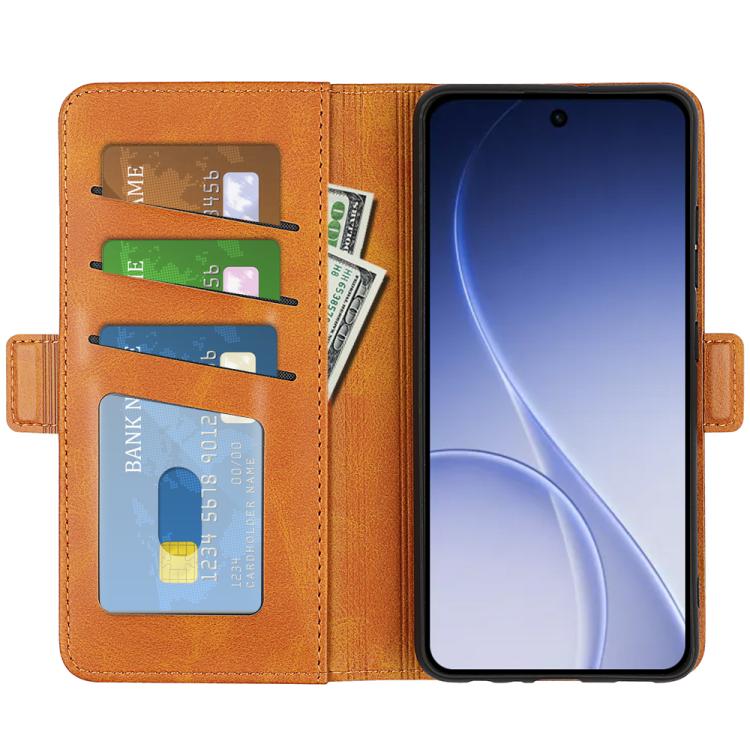 For OPPO Reno15 5G Global Dual-side Magnetic Buckle Horizontal Flip Leather Phone Case