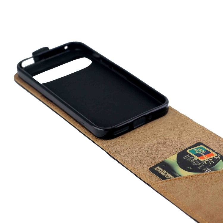 For Google Pixel 9 / 9 Pro Vertical Flip Leather Phone Case with Card Slot - Black
