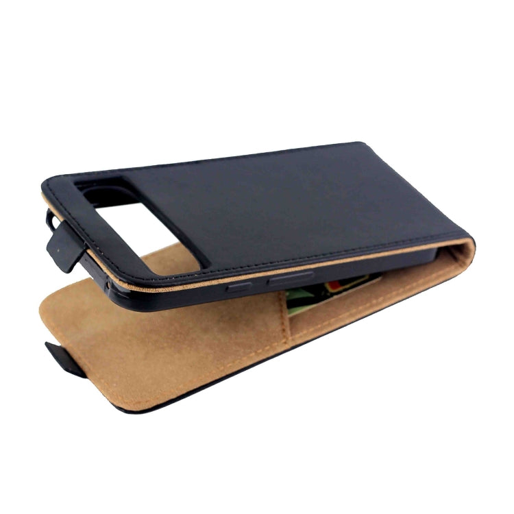 For Google Pixel 9 Pro XL Vertical Flip Leather Phone Case with Card Slot - Black