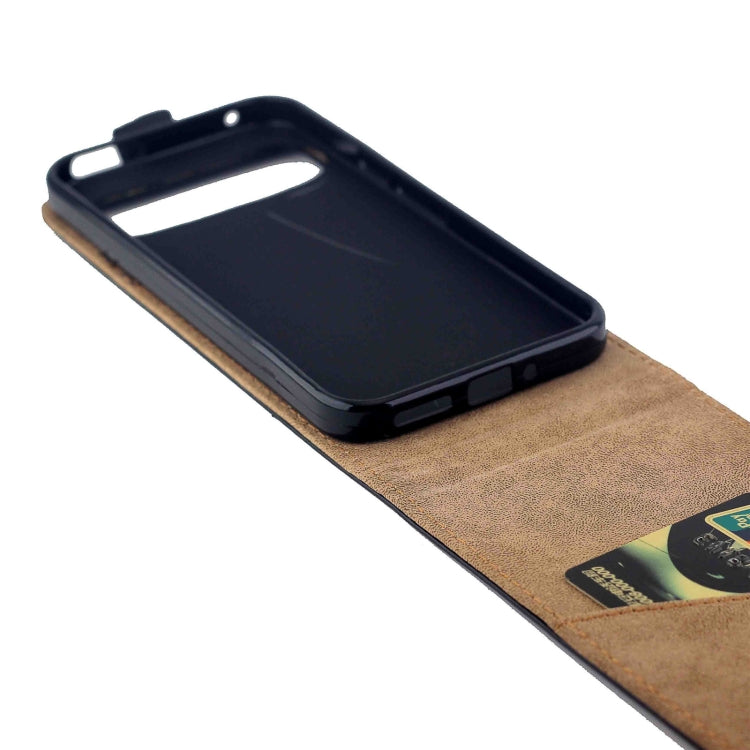 For Google Pixel 9 Pro XL Vertical Flip Leather Phone Case with Card Slot - Black