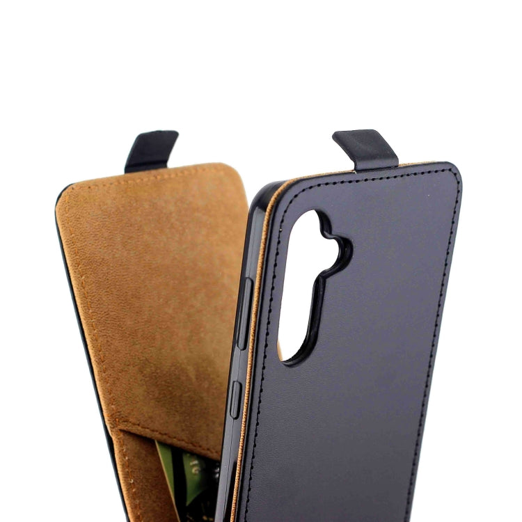 For Samsung Galaxy M55 5G Vertical Flip Leather Case with Card Slot - Black