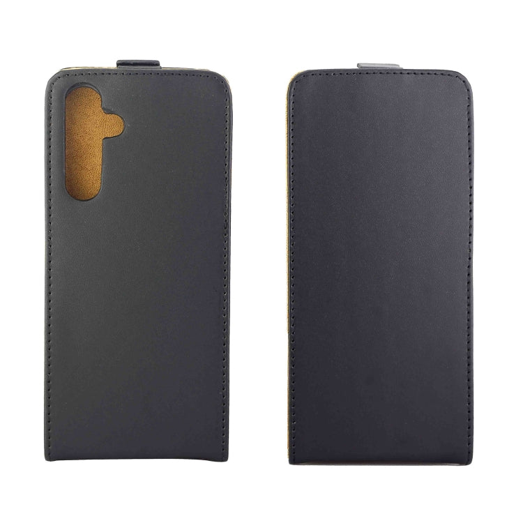 For Samsung Galaxy S24 FE 5G Vertical Flip Leather Case with Card Slot - Black