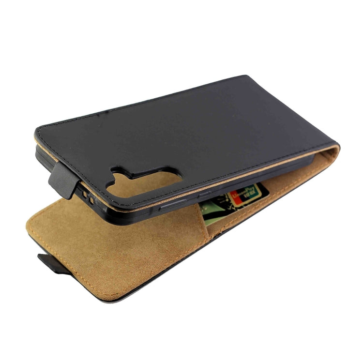 For Samsung Galaxy S24 FE 5G Vertical Flip Leather Case with Card Slot - Black