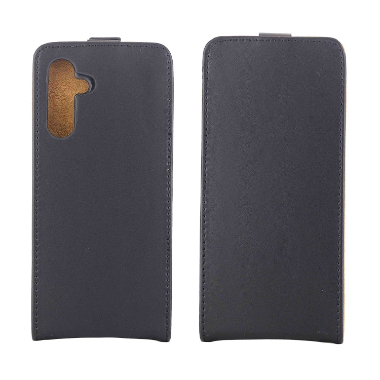 For Samsung Galaxy M35 5G Vertical Flip Leather Case with Card Slot - Black