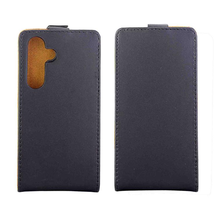 For Samsung Galaxy S25 5G Vertical Flip Leather Case with Card Slot - Black