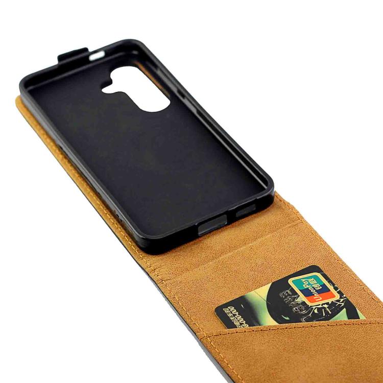 For Samsung Galaxy S25 5G Vertical Flip Leather Case with Card Slot - Black