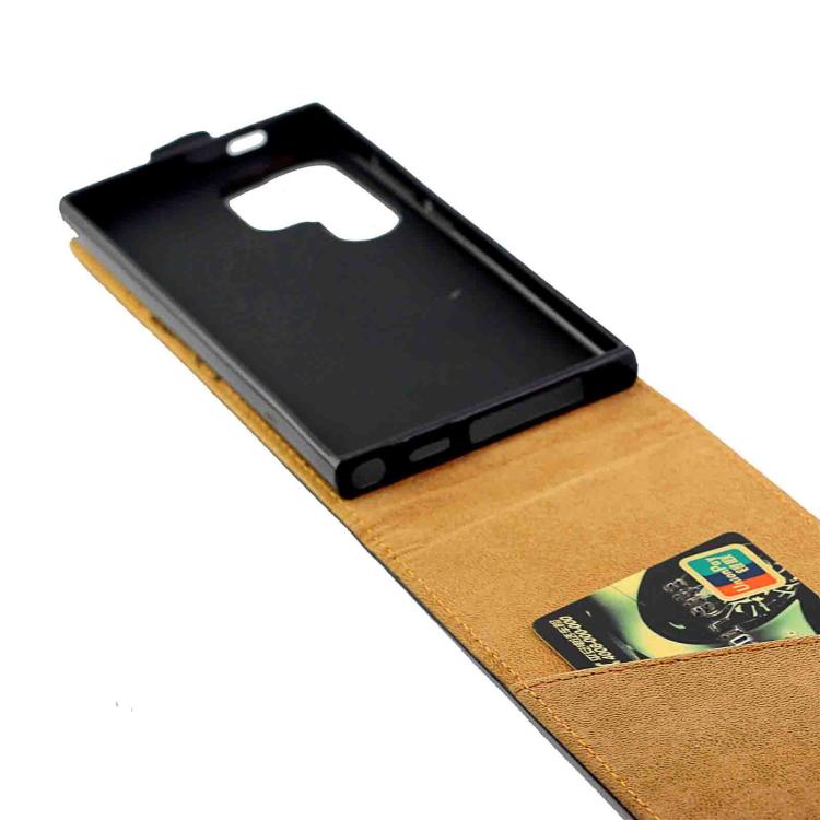 For Samsung Galaxy S25 Ultra 5G Vertical Flip Leather Case with Card Slot - Black