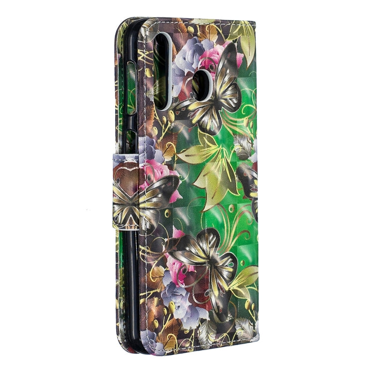 3D Colored Drawing Pattern Horizontal Flip Leather Case for Galaxy M30, with Holder & Card Slots & Wallet