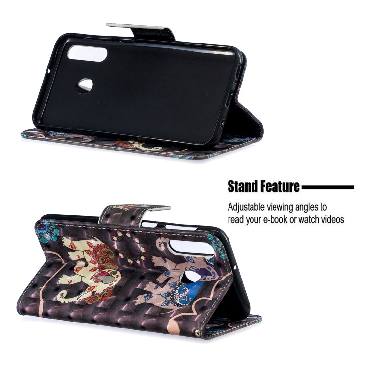 3D Colored Drawing Pattern Horizontal Flip Leather Case for Galaxy M30, with Holder & Card Slots & Wallet