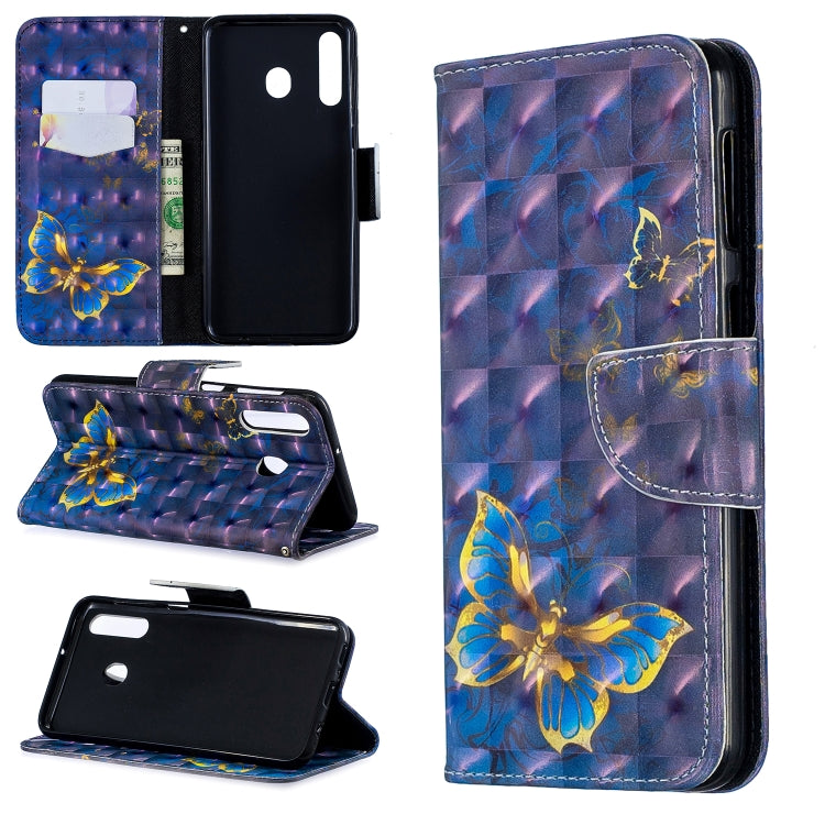 3D Colored Drawing Pattern Horizontal Flip Leather Case for Galaxy M30, with Holder & Card Slots & Wallet