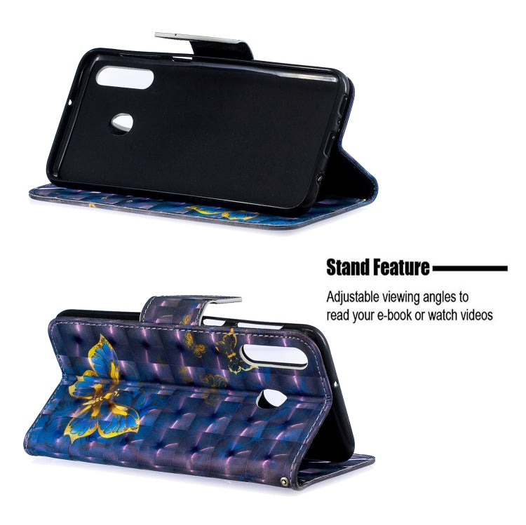 3D Colored Drawing Pattern Horizontal Flip Leather Case for Galaxy M30, with Holder & Card Slots & Wallet