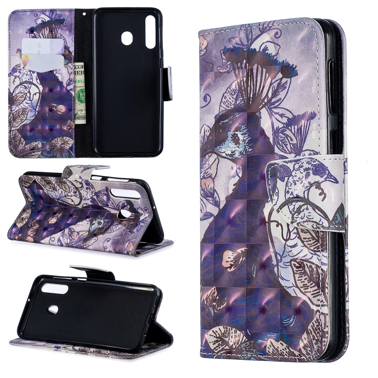 3D Colored Drawing Pattern Horizontal Flip Leather Case for Galaxy M30, with Holder & Card Slots & Wallet