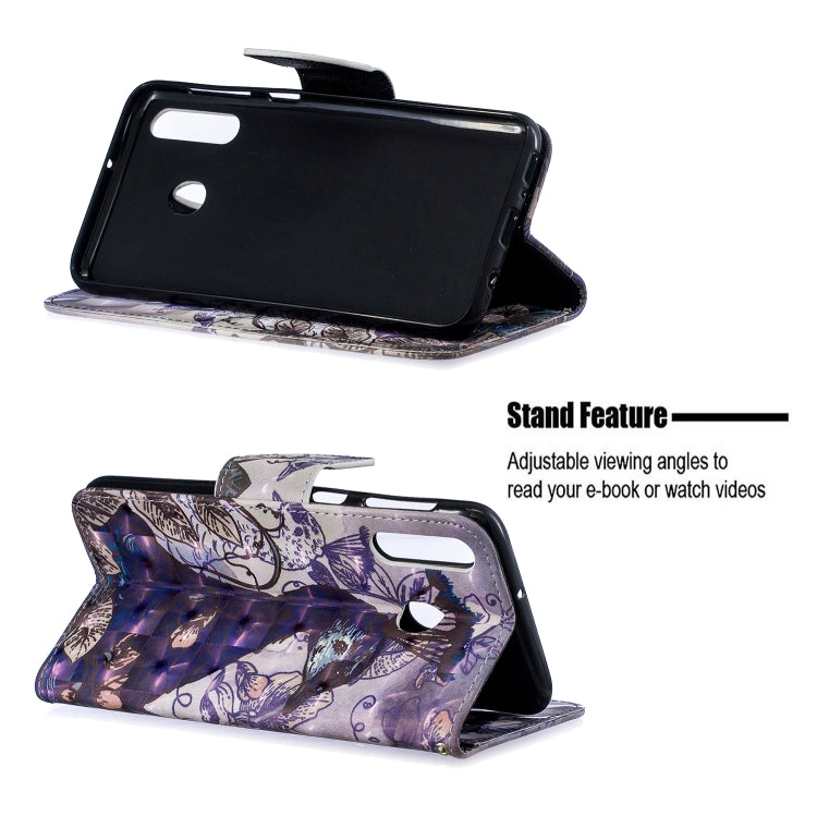 3D Colored Drawing Pattern Horizontal Flip Leather Case for Galaxy M30, with Holder & Card Slots & Wallet