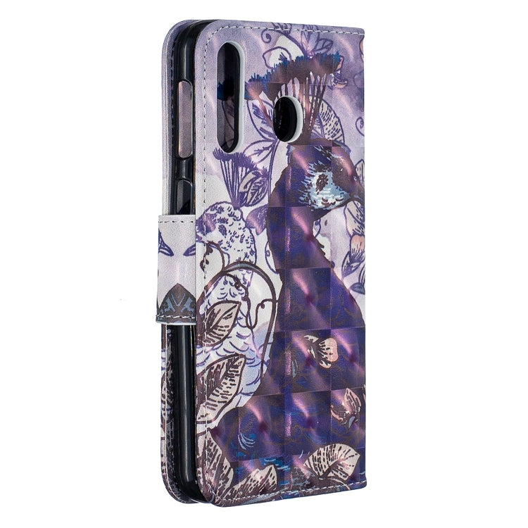 3D Colored Drawing Pattern Horizontal Flip Leather Case for Galaxy M30, with Holder & Card Slots & Wallet