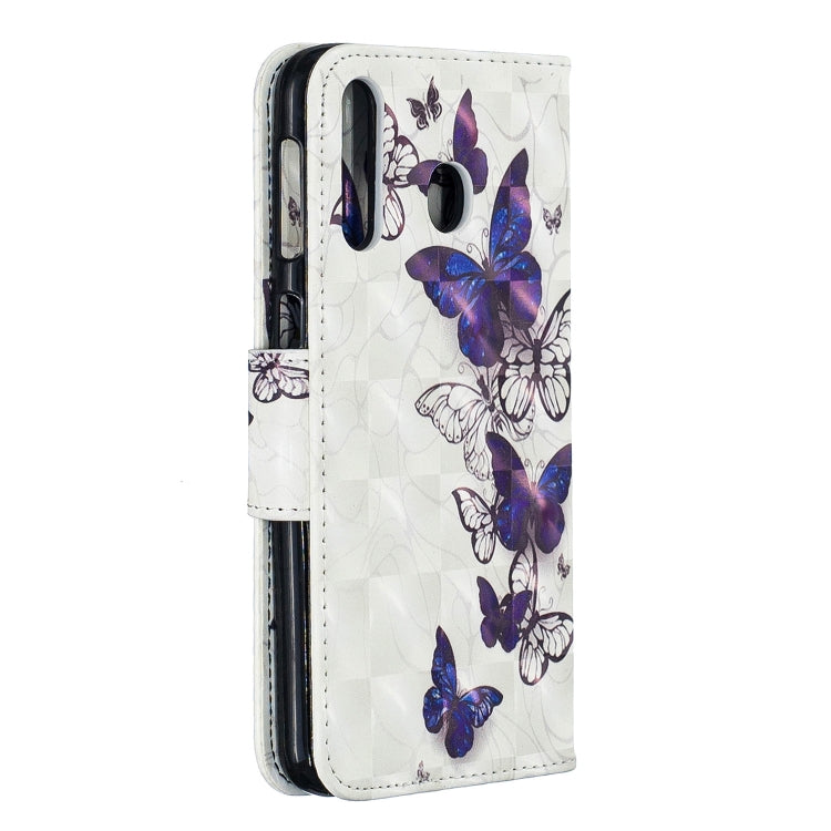 3D Colored Drawing Pattern Horizontal Flip Leather Case for Galaxy M30, with Holder & Card Slots & Wallet