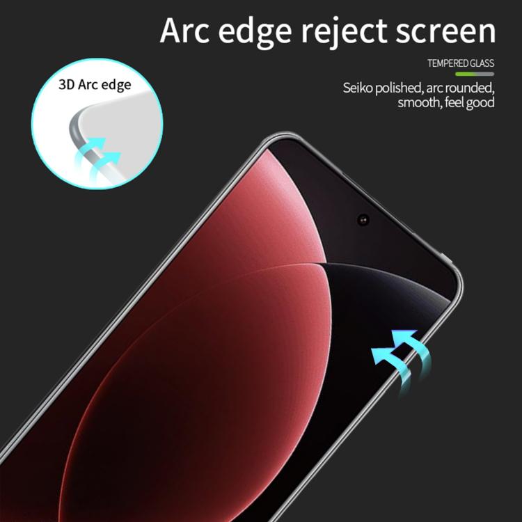 For Xiaomi 15 Ultra PINWUYO 9H 3D Hot Bending Tempered Glass Film - Black