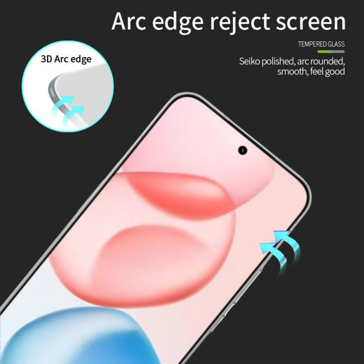 For Honor 400 Pro Global 160.8mm MOFI 9H 3D Hot Bending Tempered Glass Film - Black