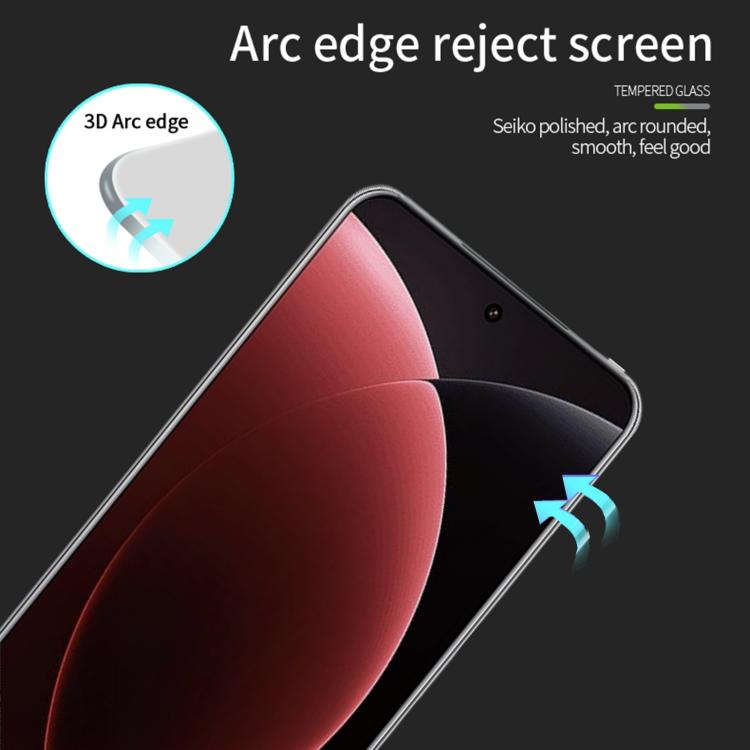 For Xiaomi 15 Ultra MOFI 9H 3D Hot Bending Tempered Glass Film - Black