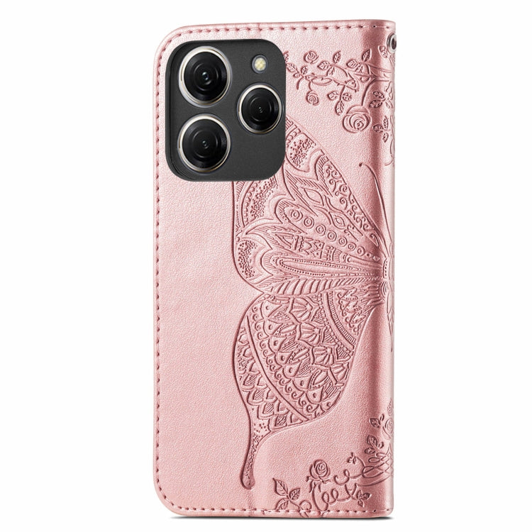 For Tecno Spark 20 Pro Butterfly Love Flower Embossed Leather Phone Case