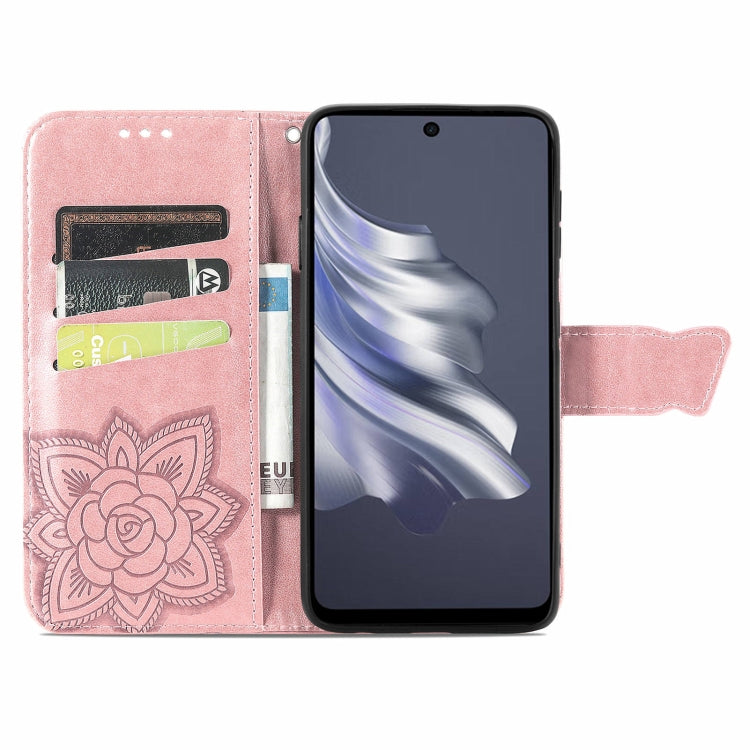 For Tecno Spark 20 Pro Butterfly Love Flower Embossed Leather Phone Case