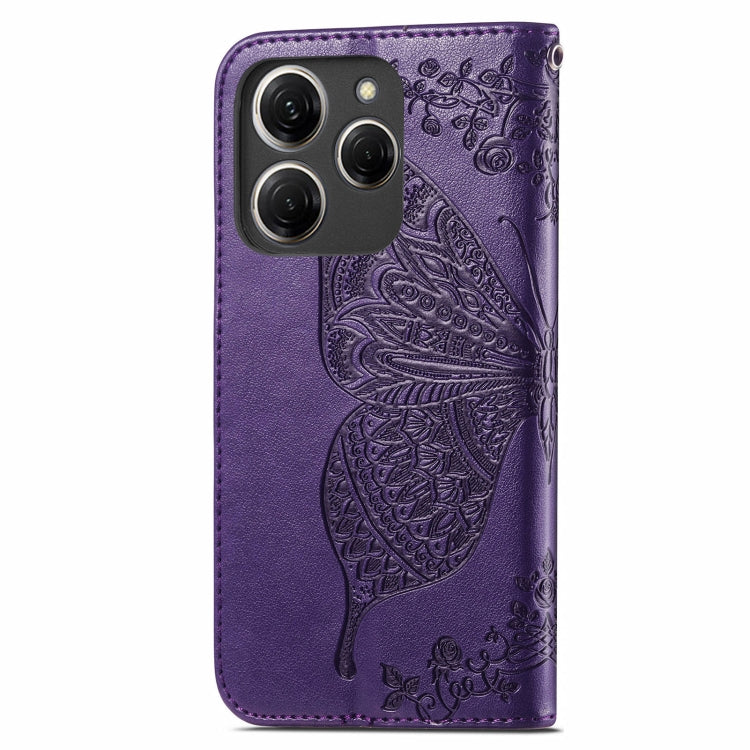 For Tecno Spark 20 Pro Butterfly Love Flower Embossed Leather Phone Case