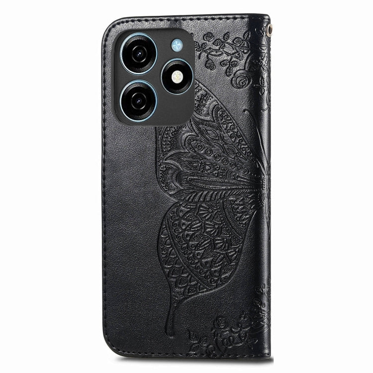 For Tecno Spark 20C Butterfly Love Flower Embossed Leather Phone Case