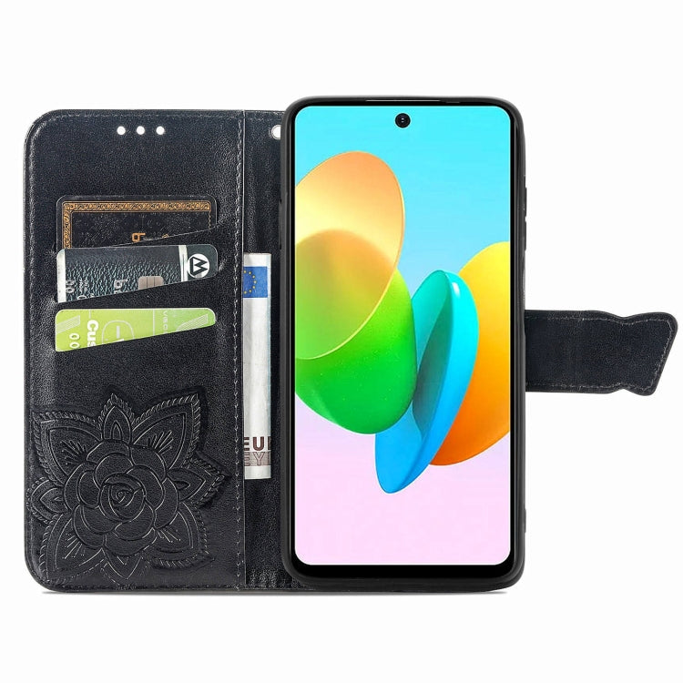 For Tecno Spark 20C Butterfly Love Flower Embossed Leather Phone Case