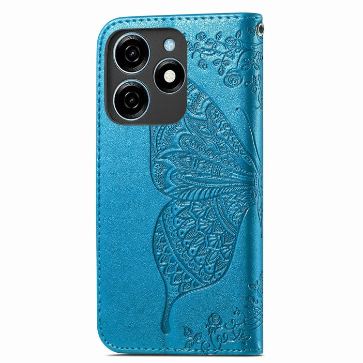 For Tecno Spark 20C Butterfly Love Flower Embossed Leather Phone Case