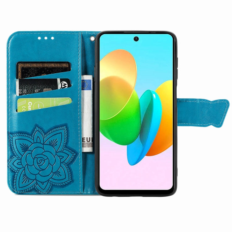 For Tecno Spark 20C Butterfly Love Flower Embossed Leather Phone Case