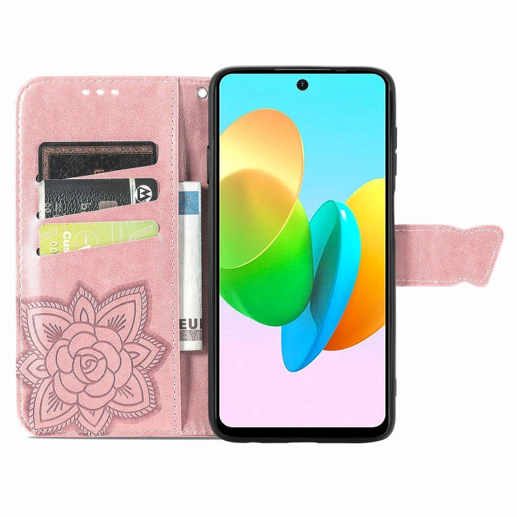 For Tecno Spark 20C Butterfly Love Flower Embossed Leather Phone Case