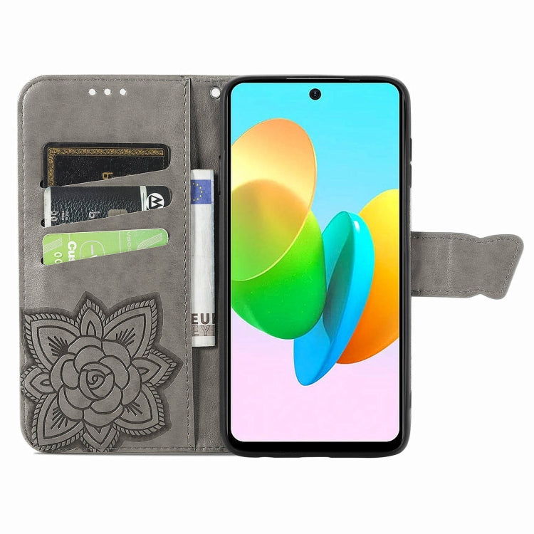 For Tecno Spark 20C Butterfly Love Flower Embossed Leather Phone Case