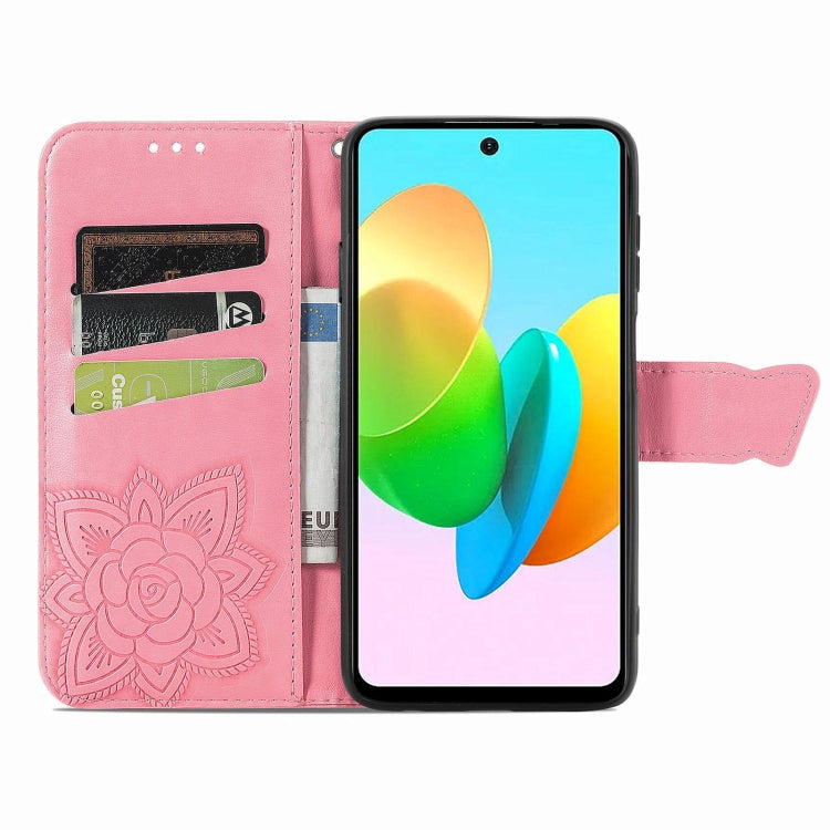 For Tecno Spark 20C Butterfly Love Flower Embossed Leather Phone Case