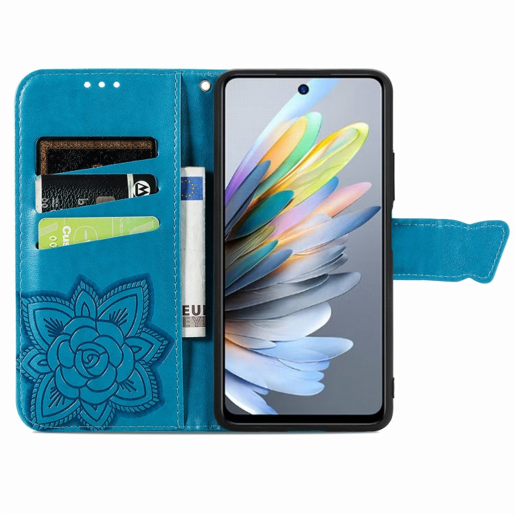 For ZTE Blade A75 4G Butterfly Love Flower Embossed Leather Phone Case