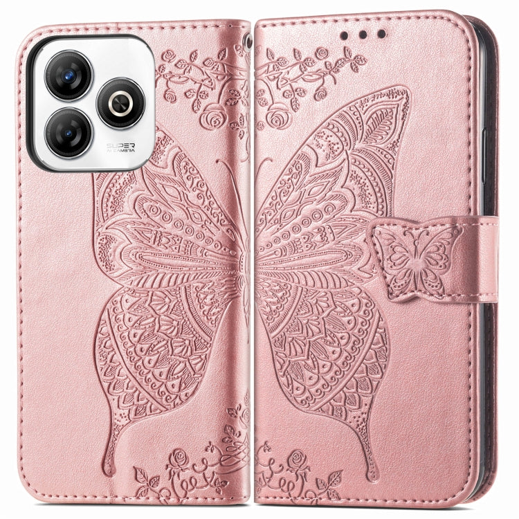 For ZTE Blade A75 4G Butterfly Love Flower Embossed Leather Phone Case