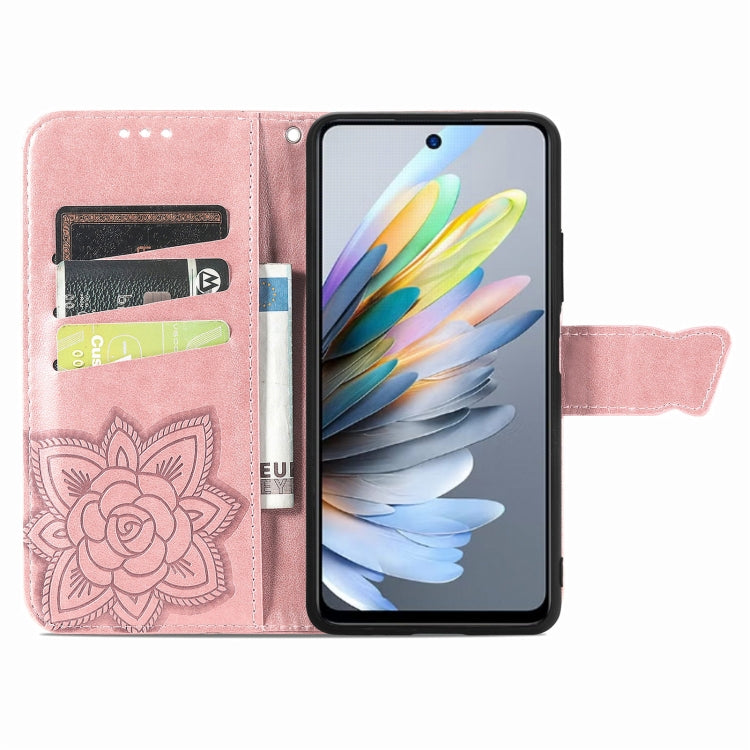 For ZTE Blade A75 4G Butterfly Love Flower Embossed Leather Phone Case